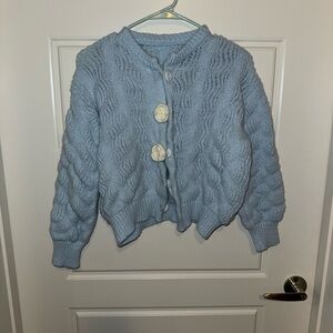 J.ING Light Blue Cable Knit Cardigan